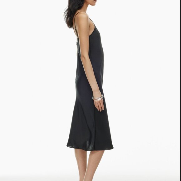 Wilfred Only Slip Satin Midi Dress- Black 2XS - Picture 4 of 9